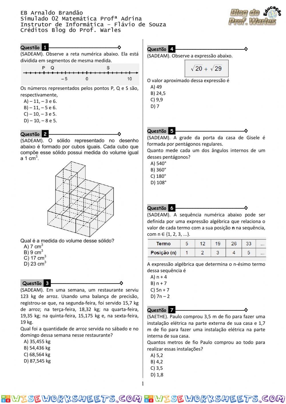 worksheet