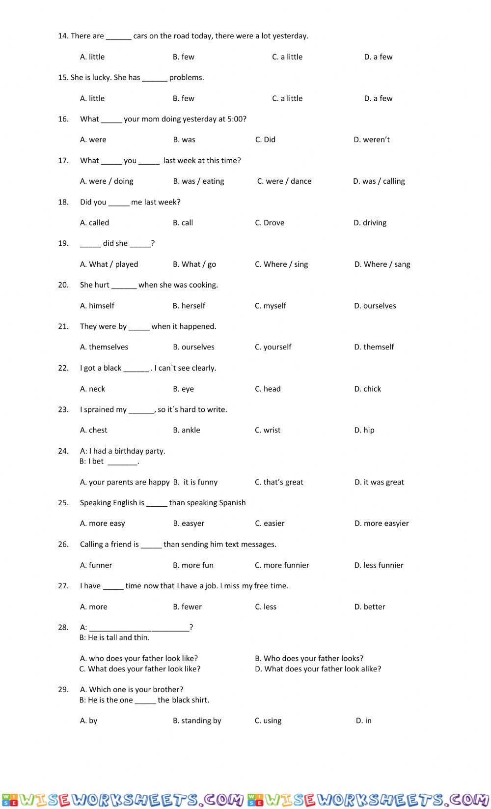 worksheet