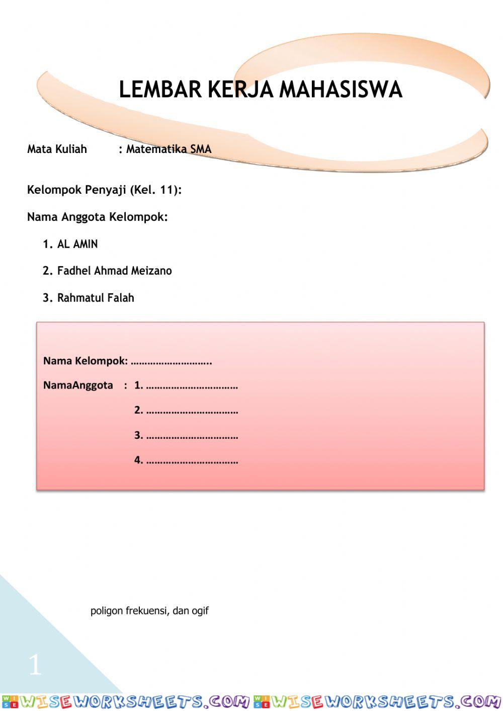 E- LKPD Statistika SMA Kelompok 11