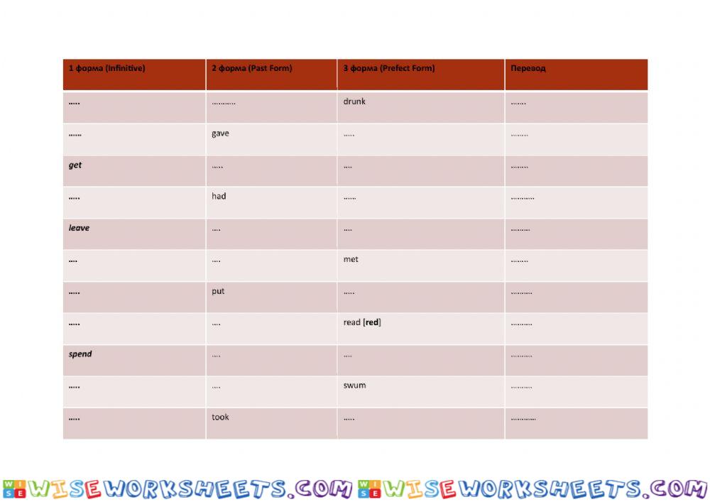 worksheet