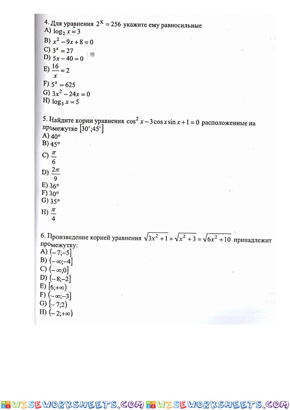 worksheet