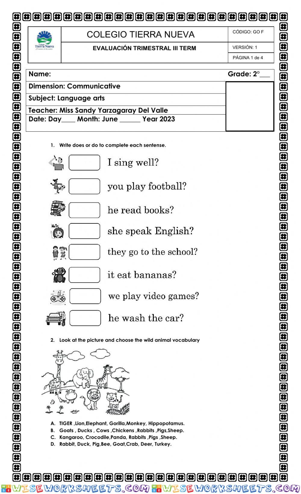 worksheet