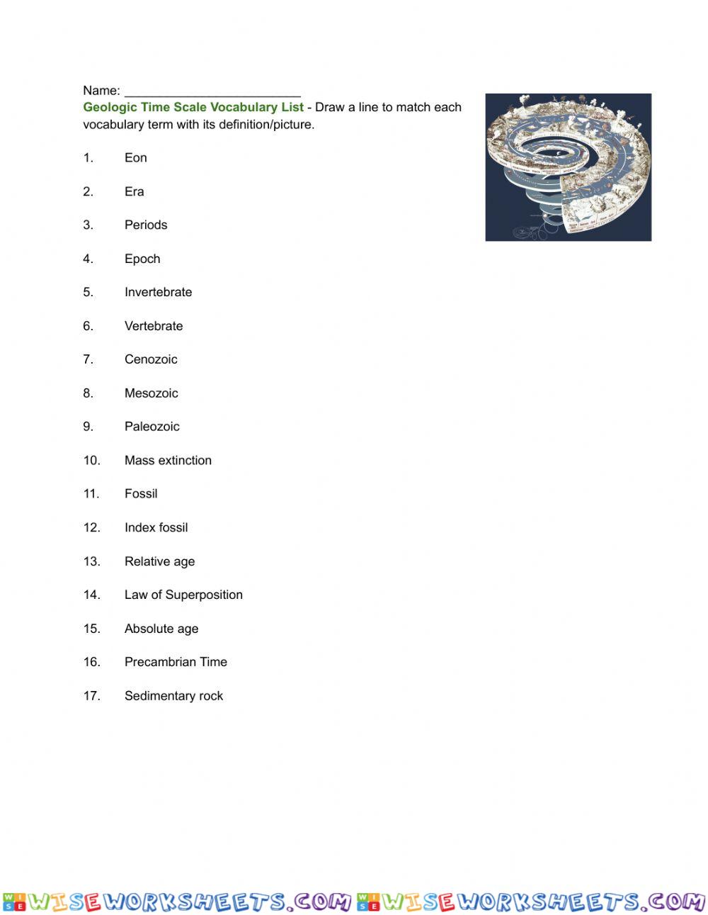 Geologic Time Scale Vocabulary