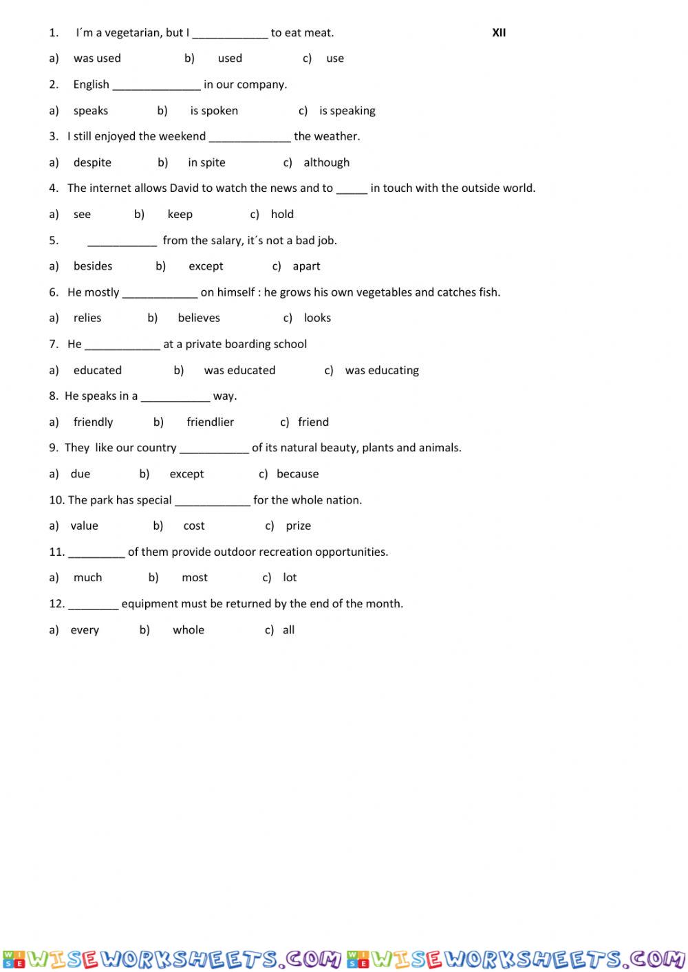 DT Grammar XII