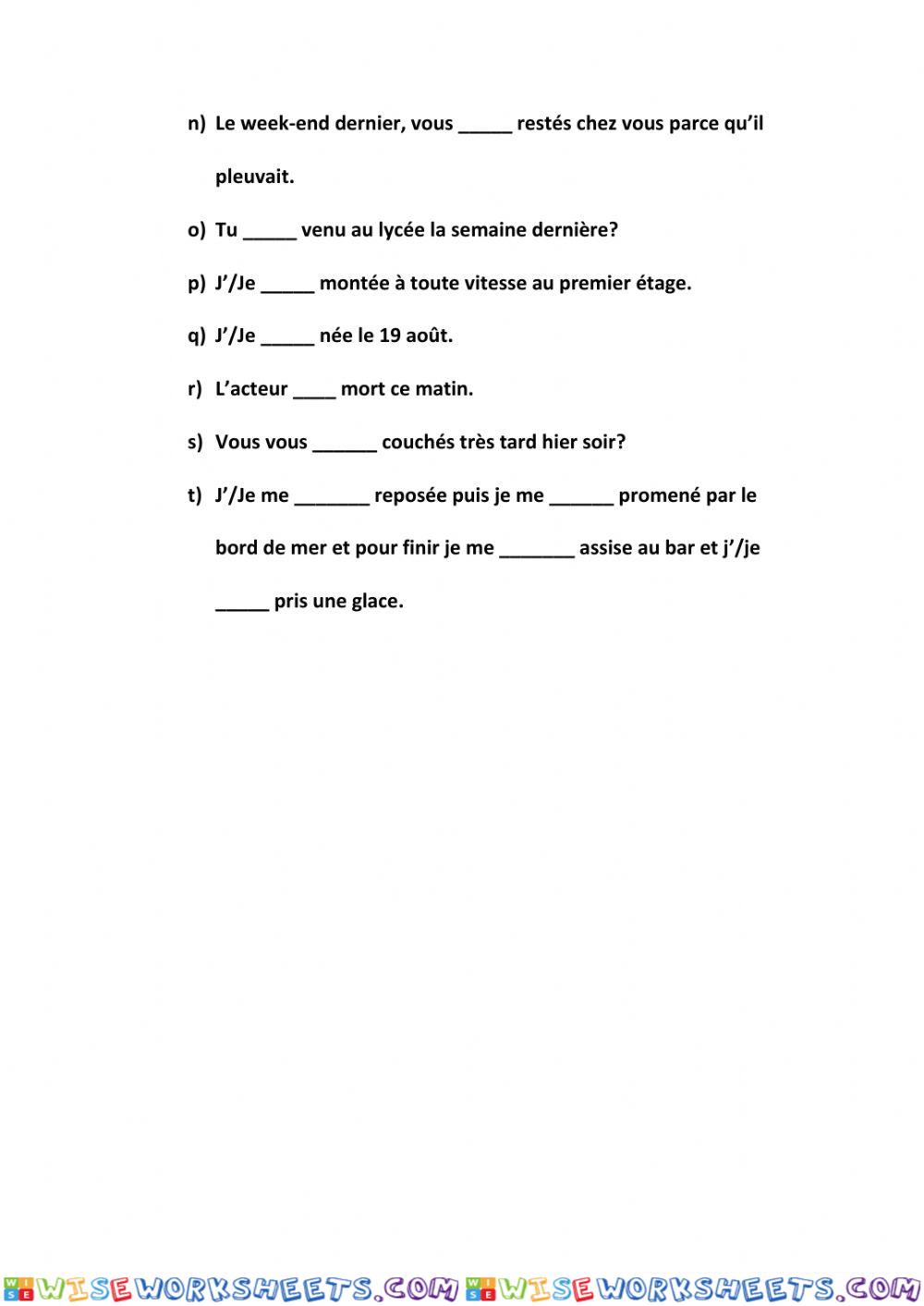 worksheet