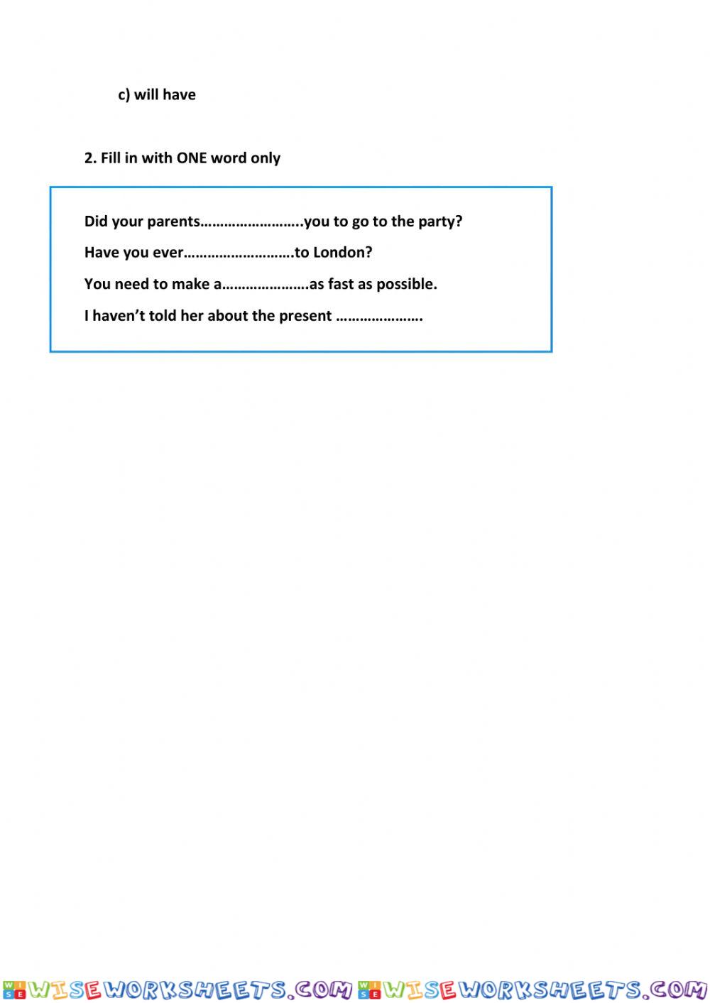 worksheet