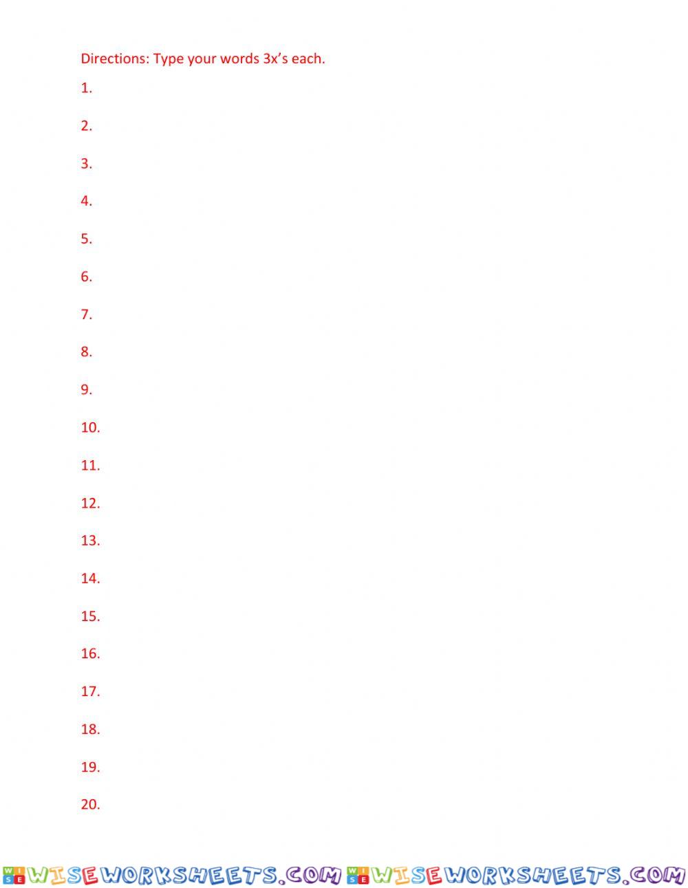 Spelling homework