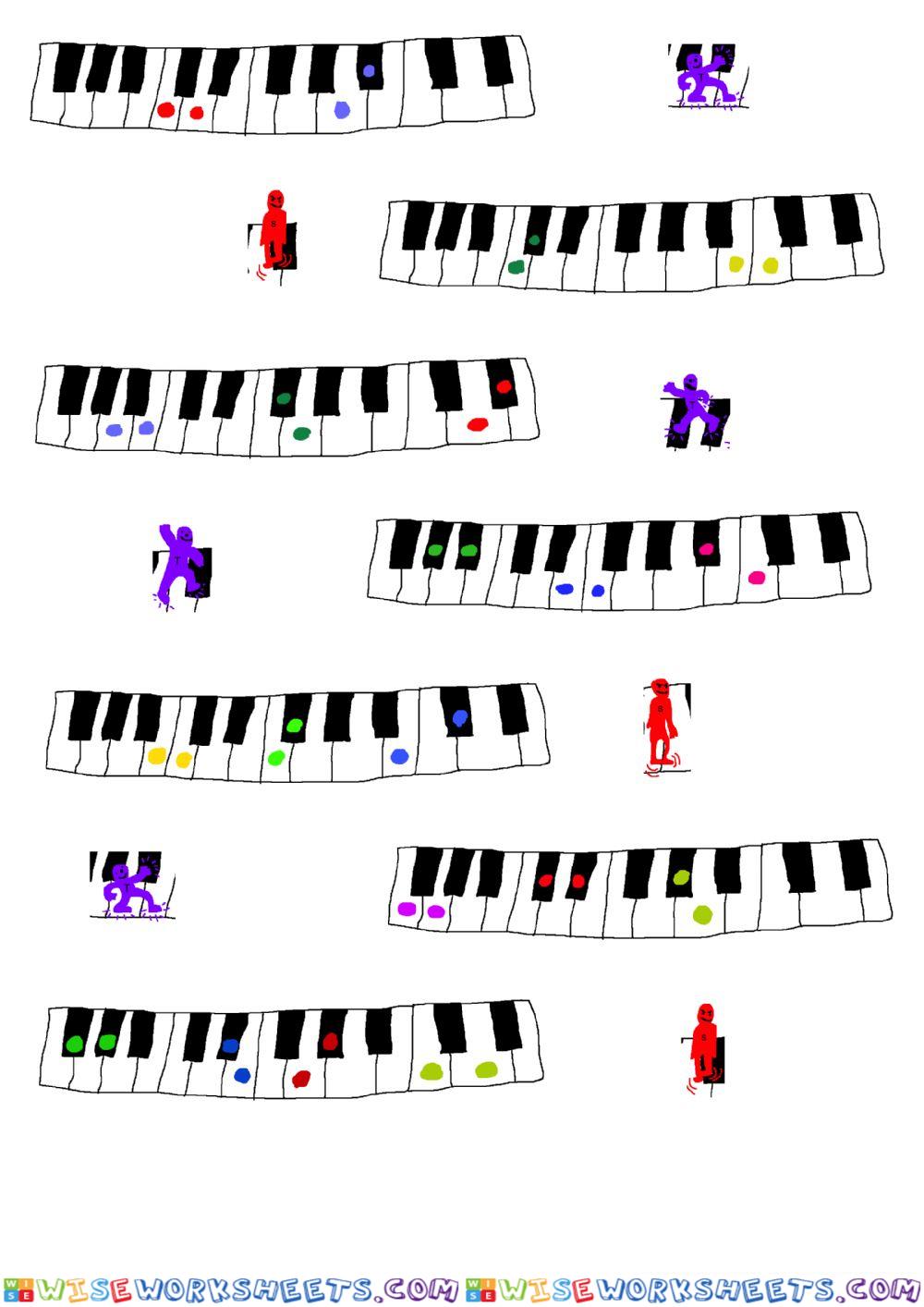 Tones and semitones on the keyboard