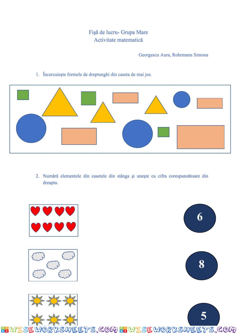 Activitate matematică Georgescu Aura, Rohrmann Simona