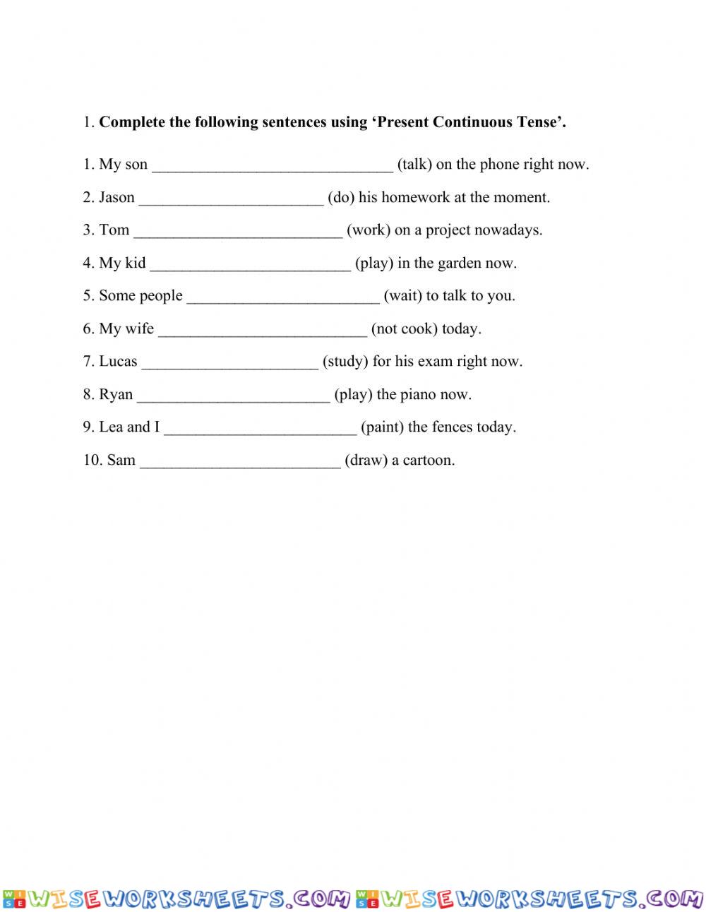 Present Continuous Tense