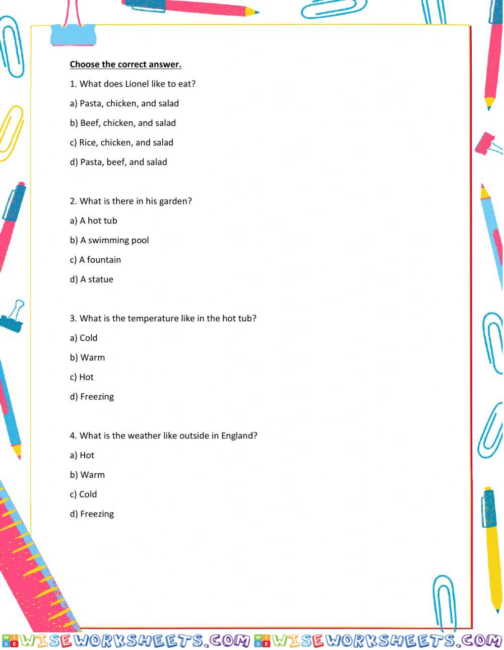 worksheet