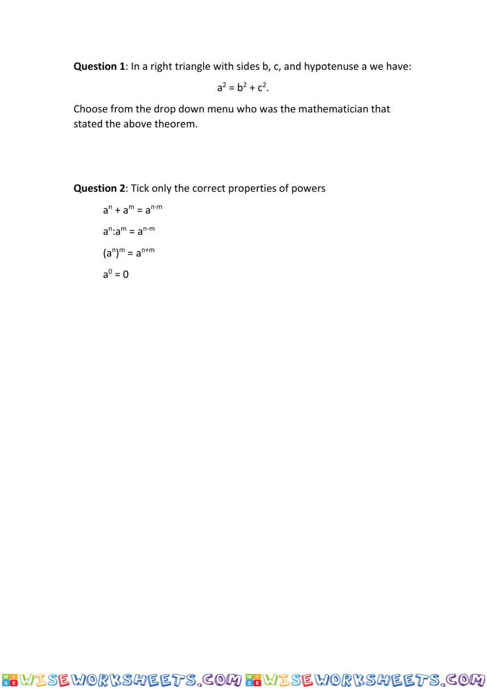 worksheet