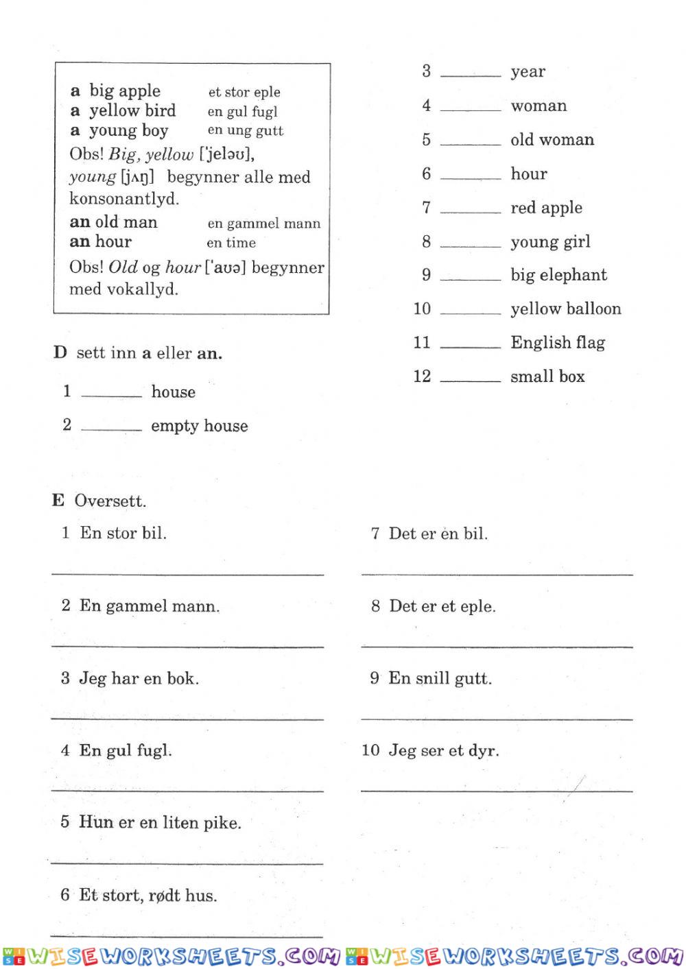 worksheet