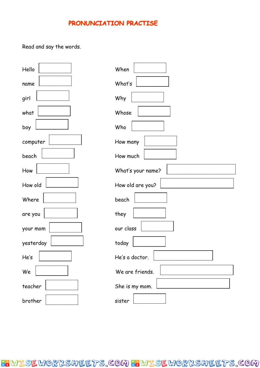 Pronunciation practise