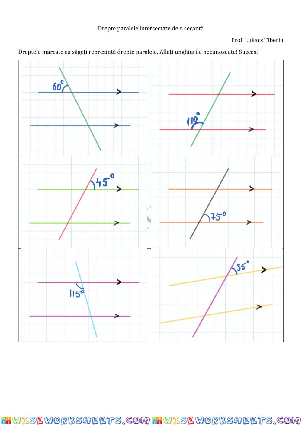 Drepte paralele intersectate de o secanta