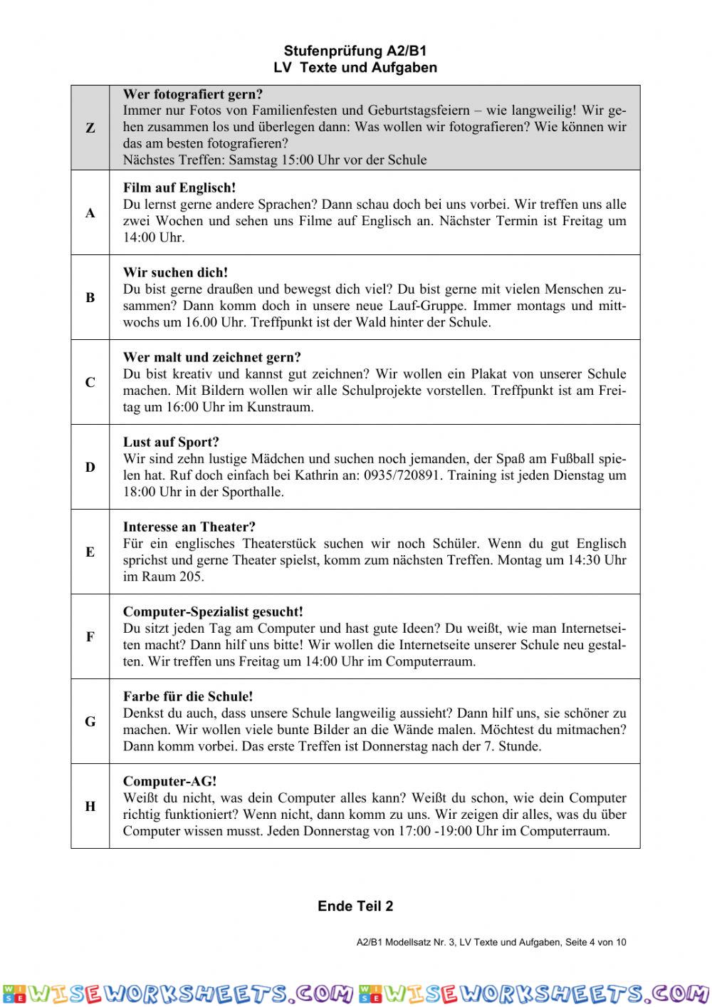 worksheet