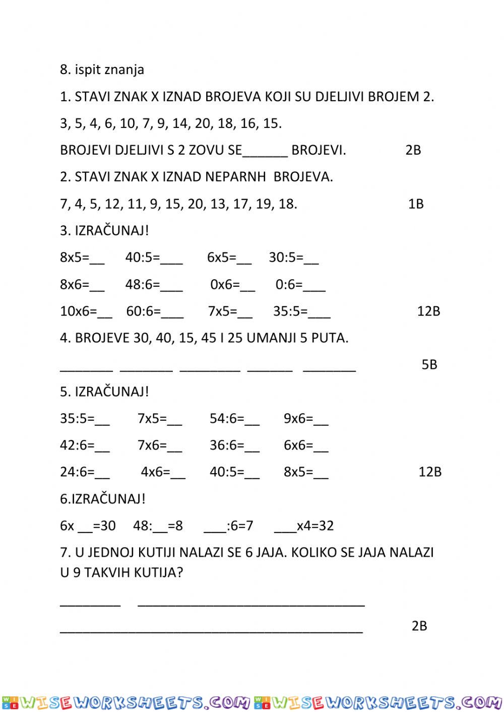 8. ispit znanja 2. dio