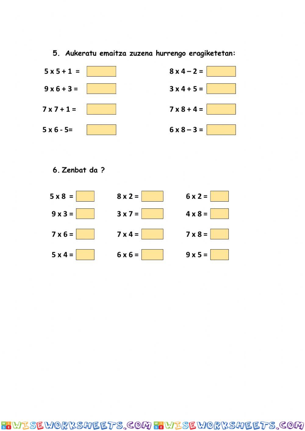 worksheet