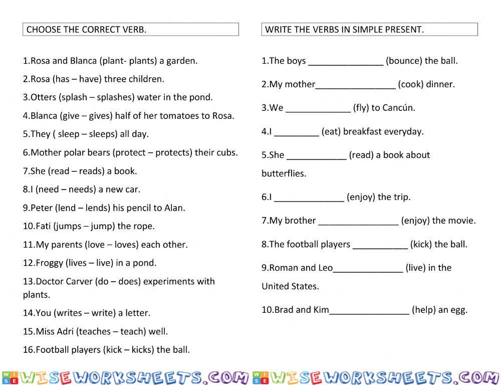 Simple present tense2