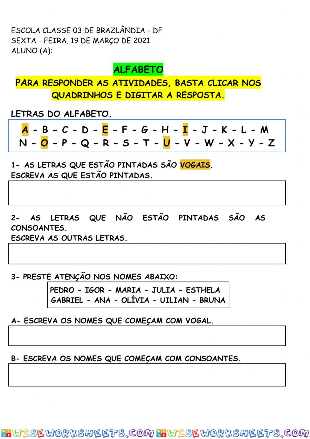 Ordem alfabética