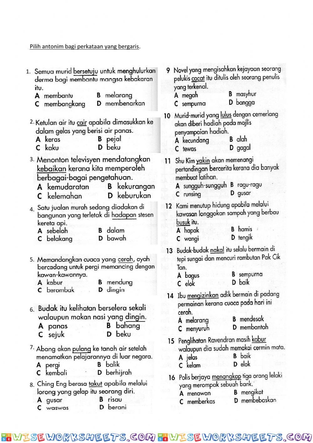 worksheet