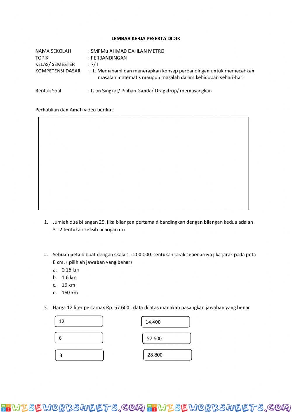 worksheet