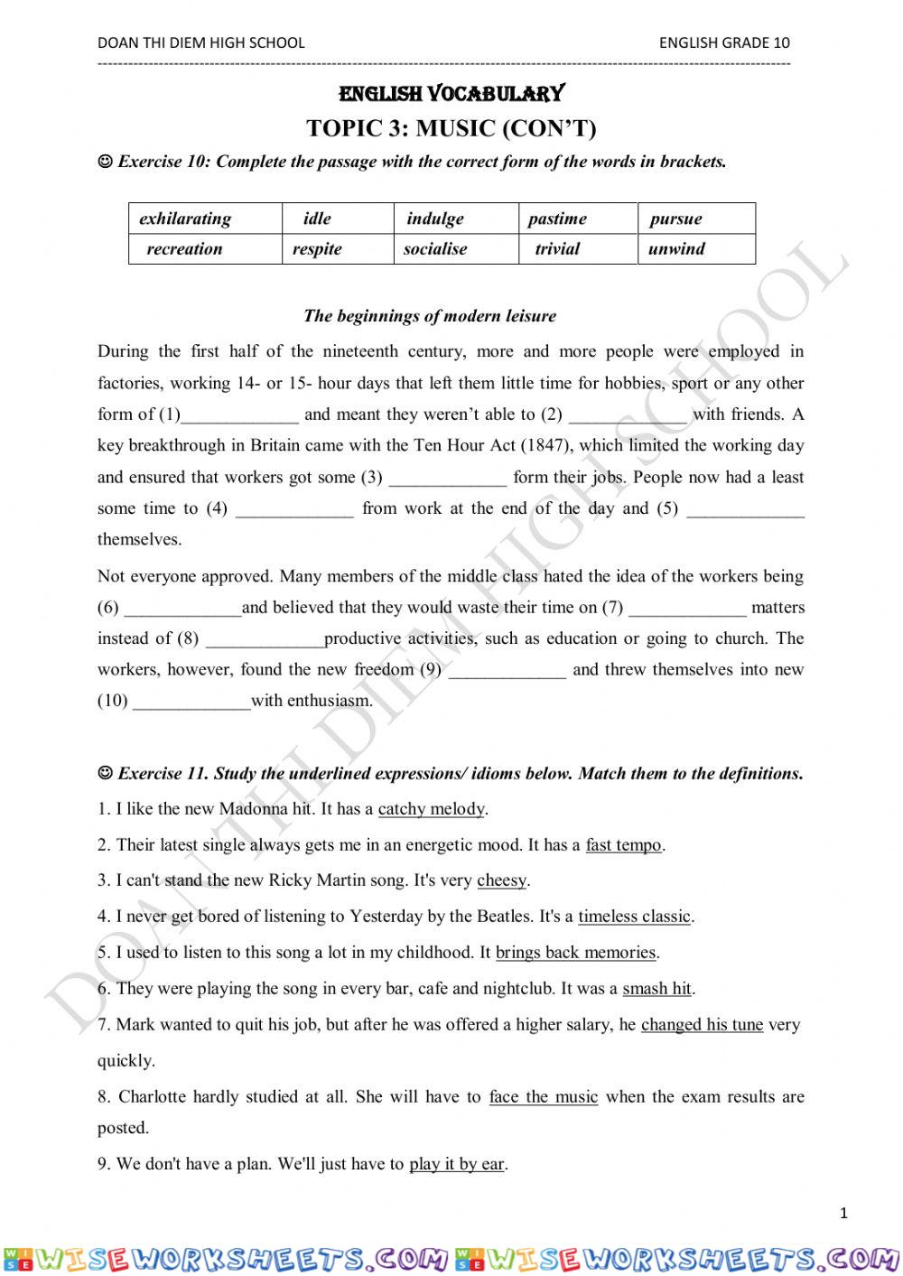 Vocab 2- music - part 2