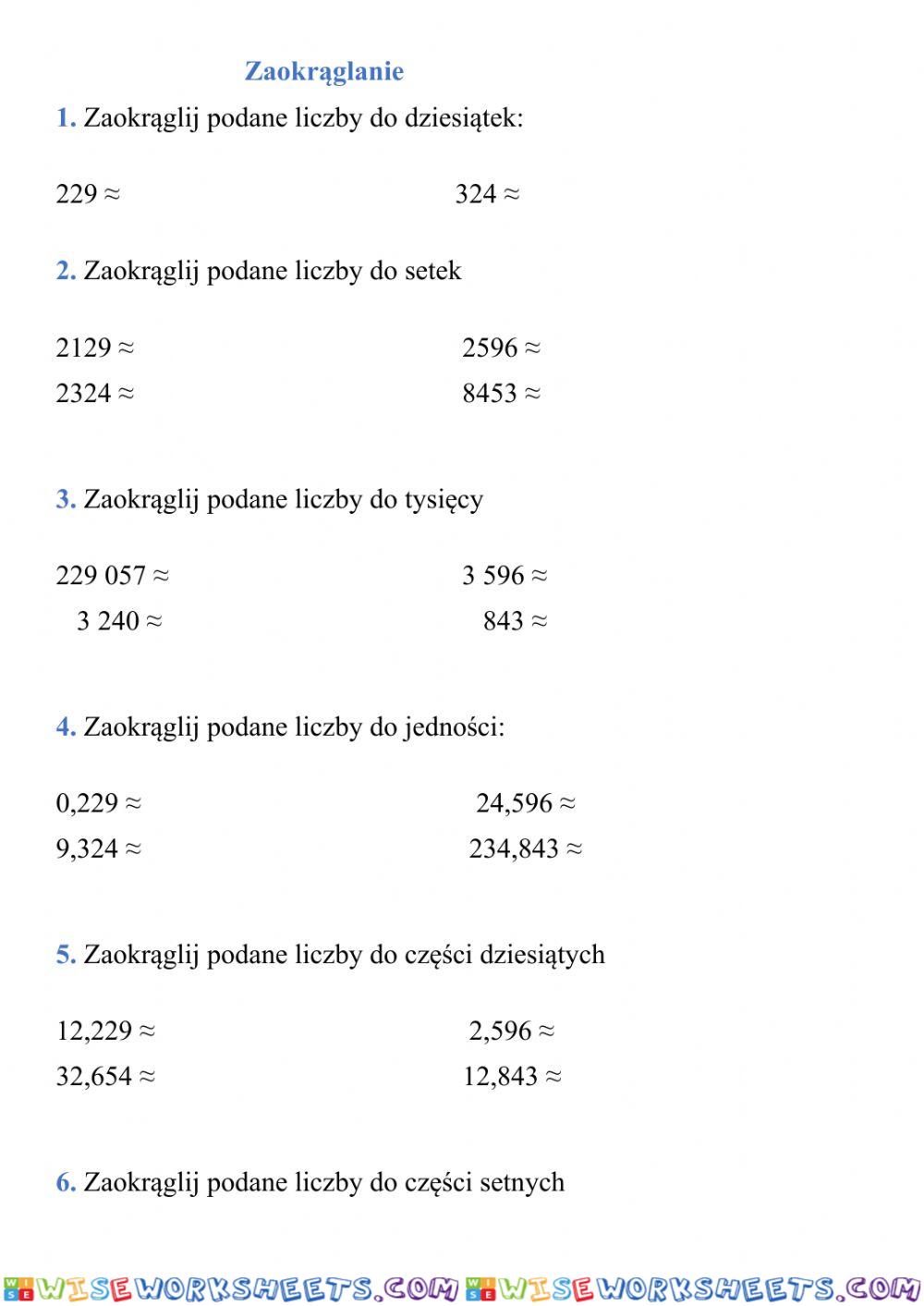 Zaokrąglanie