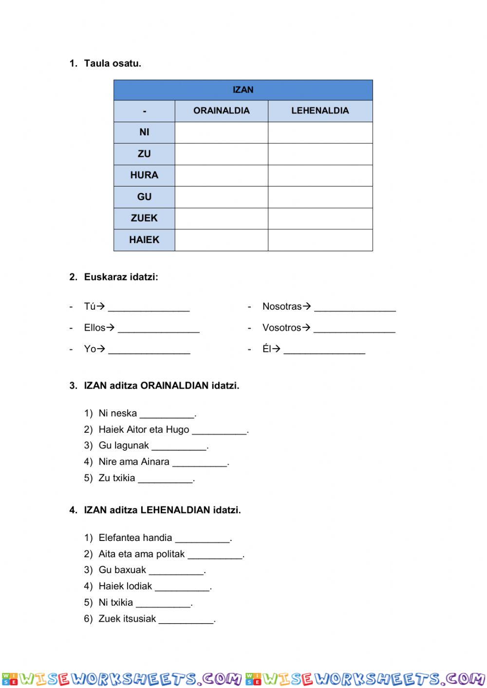 worksheet