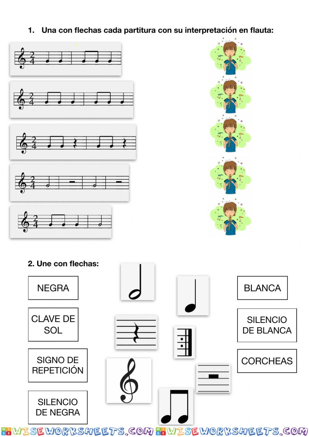 Lenguaje musical. Une con flechas II