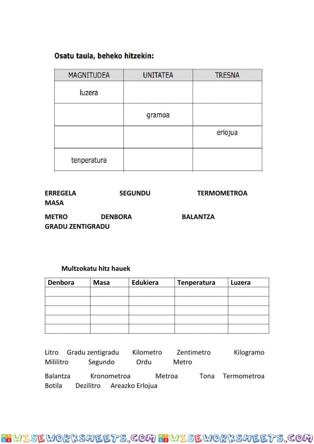 worksheet