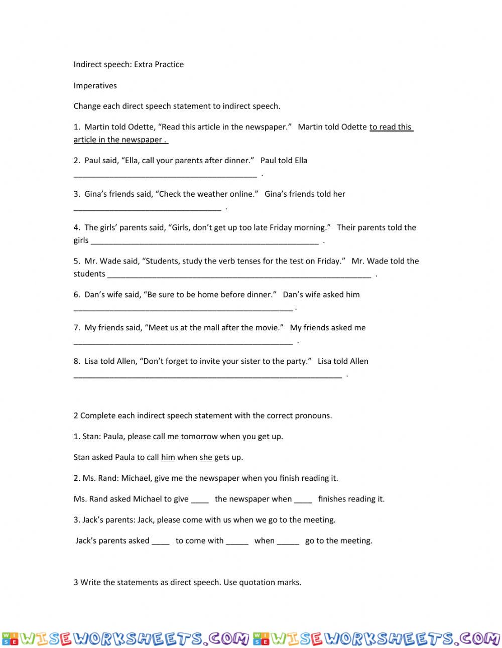 Indirect Speech