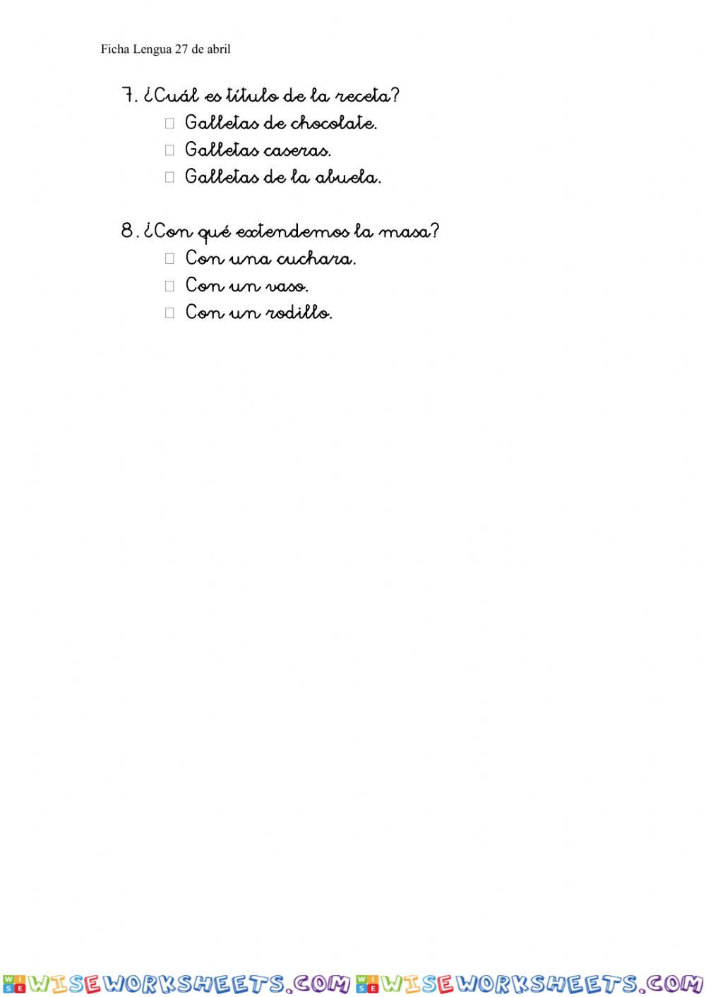 worksheet