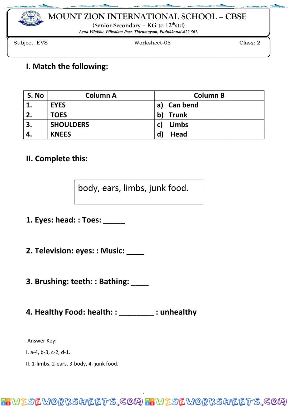 worksheet