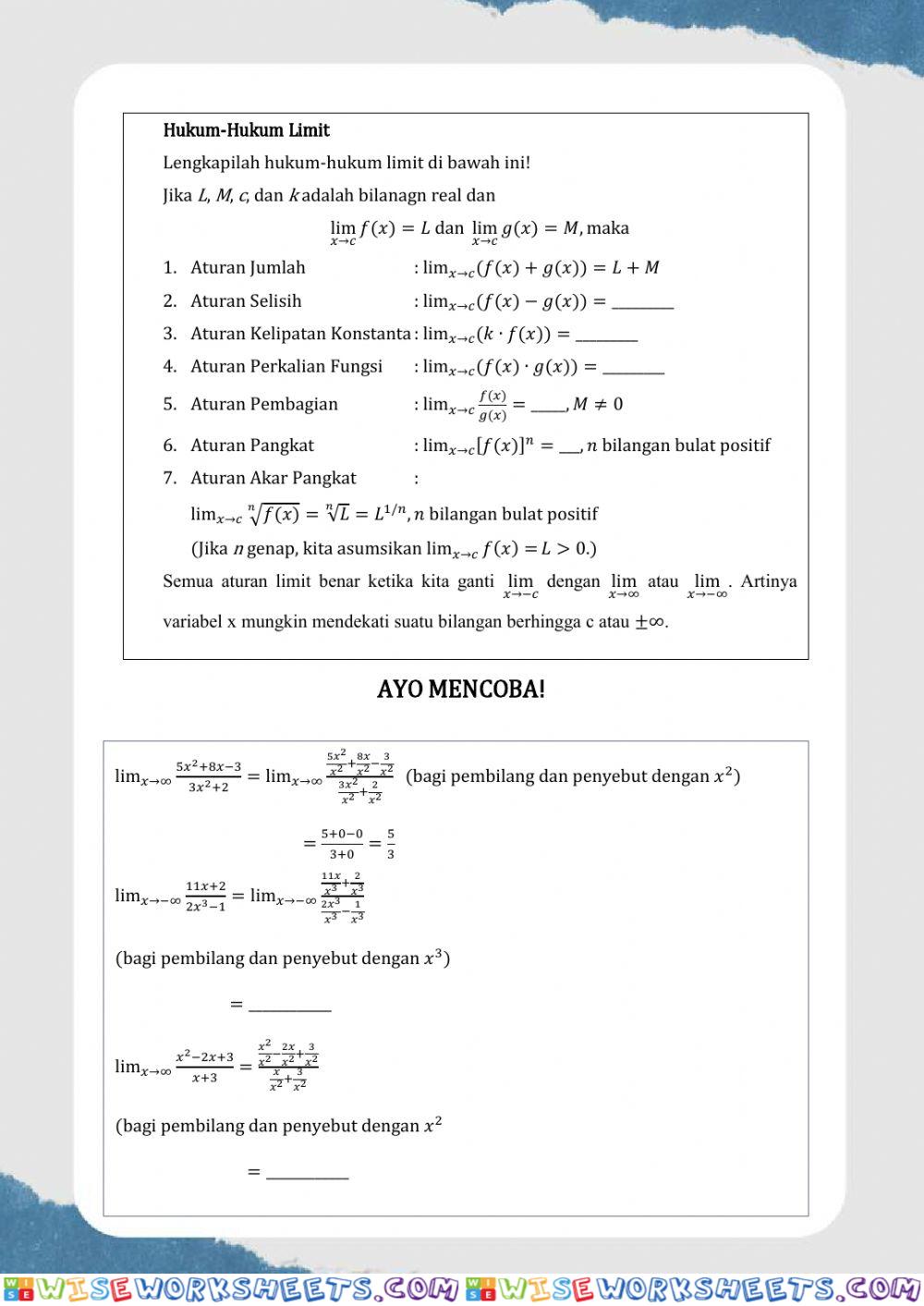 worksheet