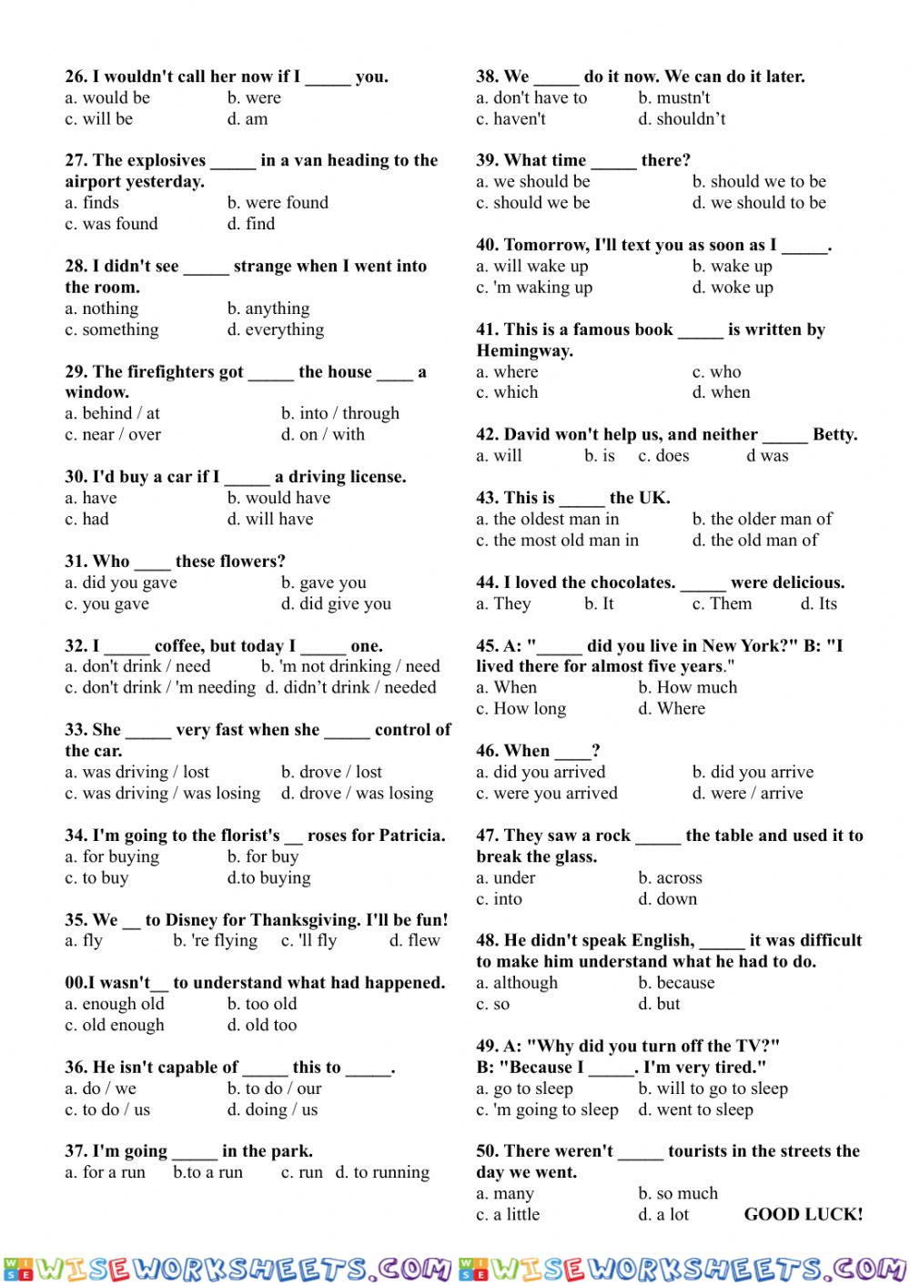 worksheet