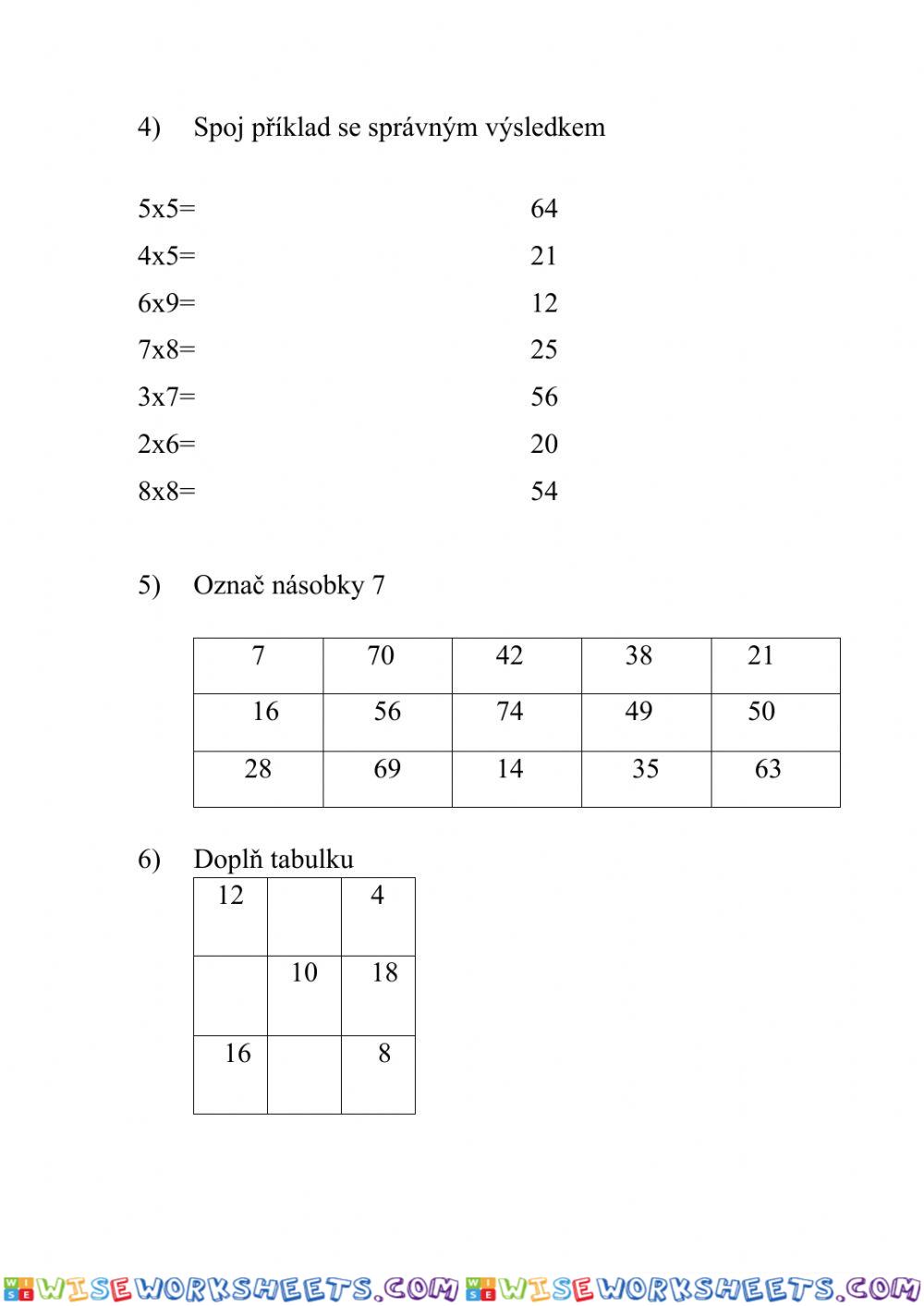 worksheet