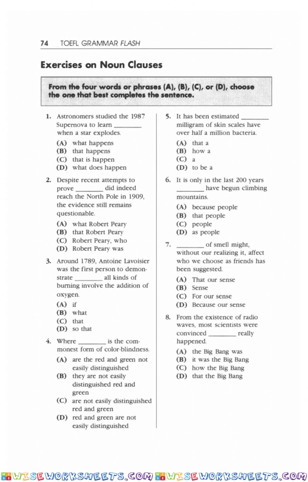 Toefl grammar practice 61