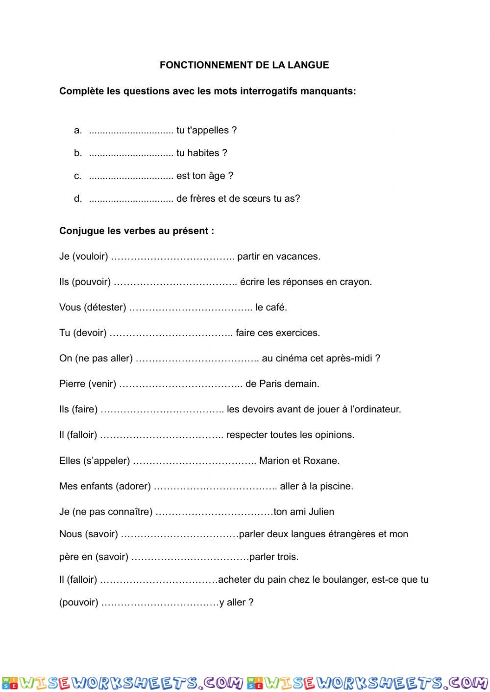 worksheet