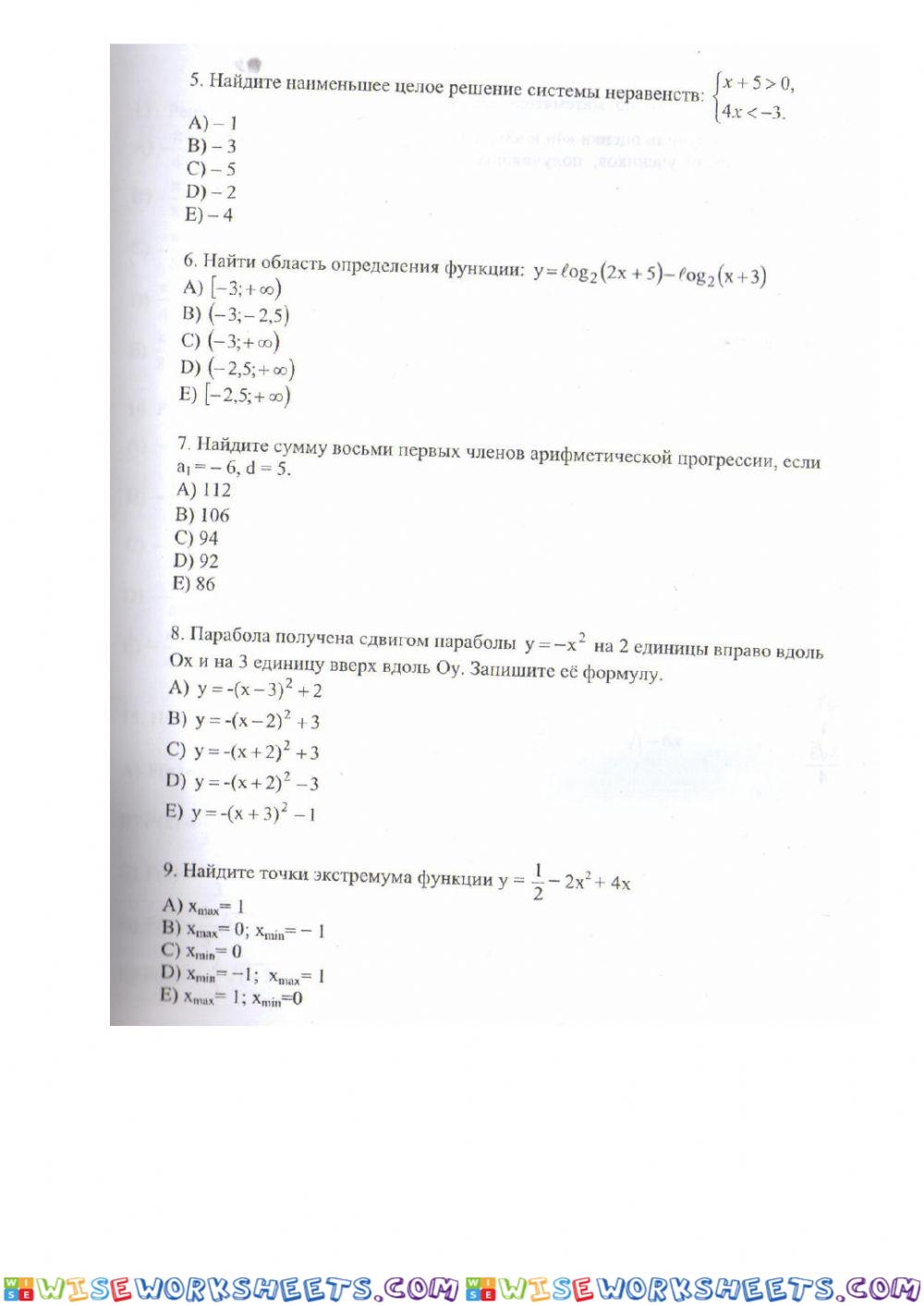 worksheet