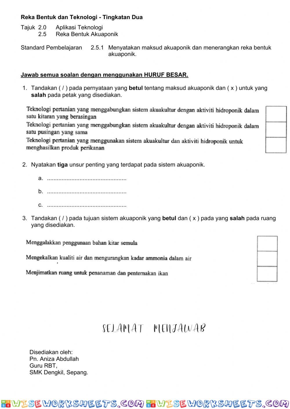 Reka Bentuk Akuaponik