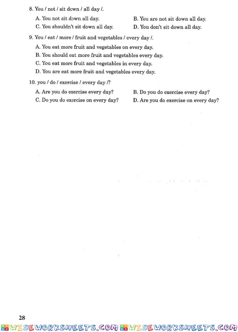 worksheet