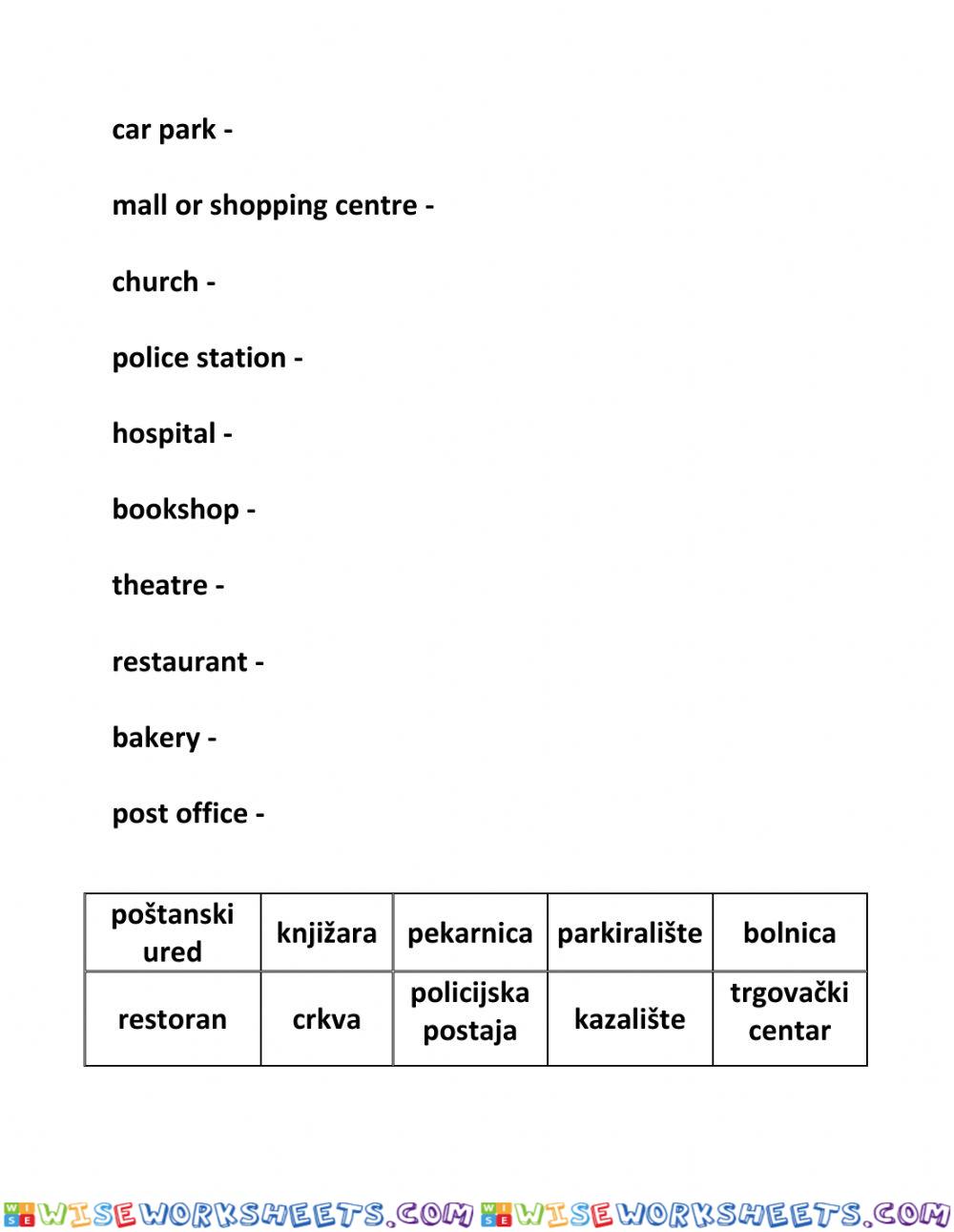 Places in town