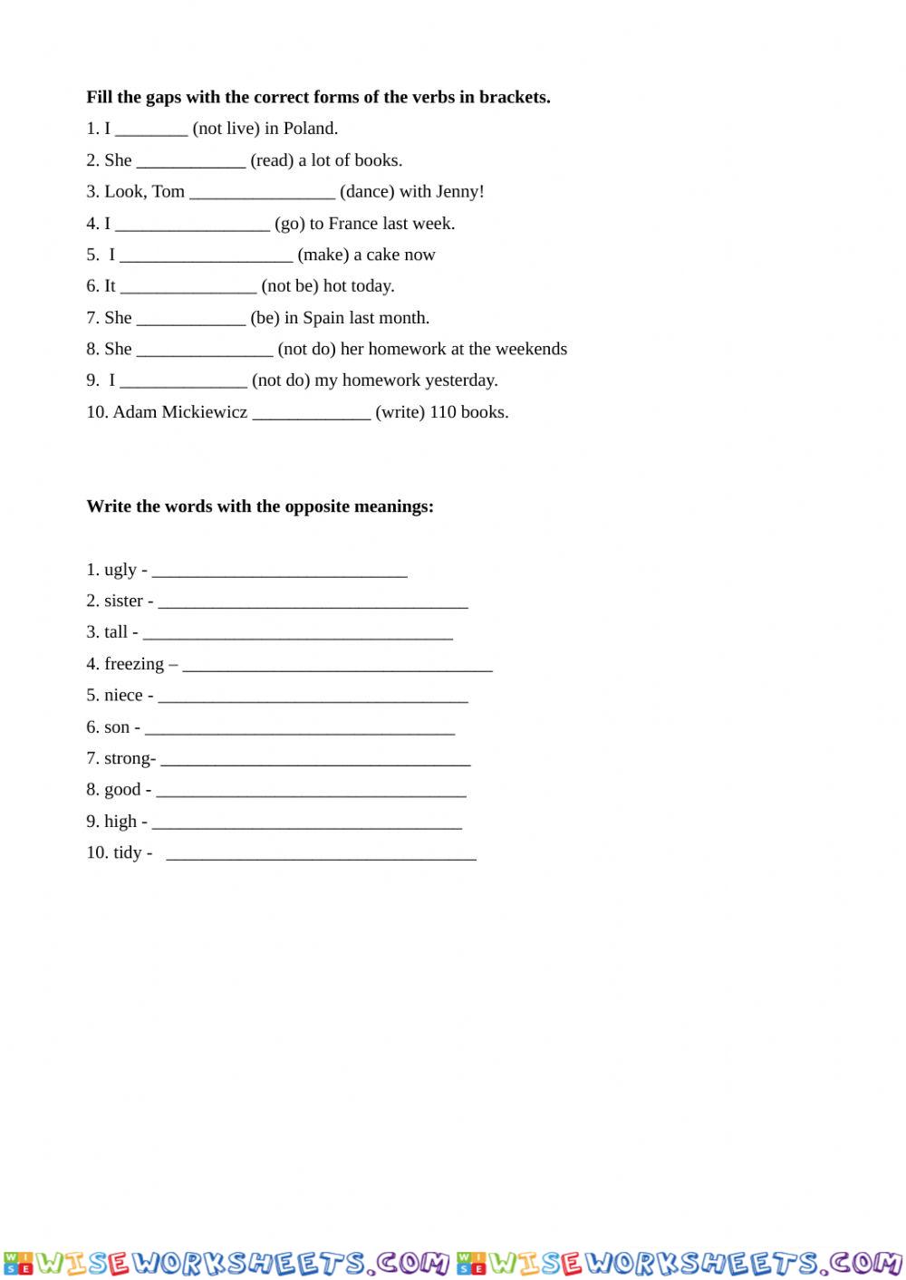 worksheet