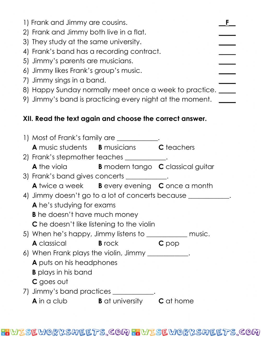 worksheet