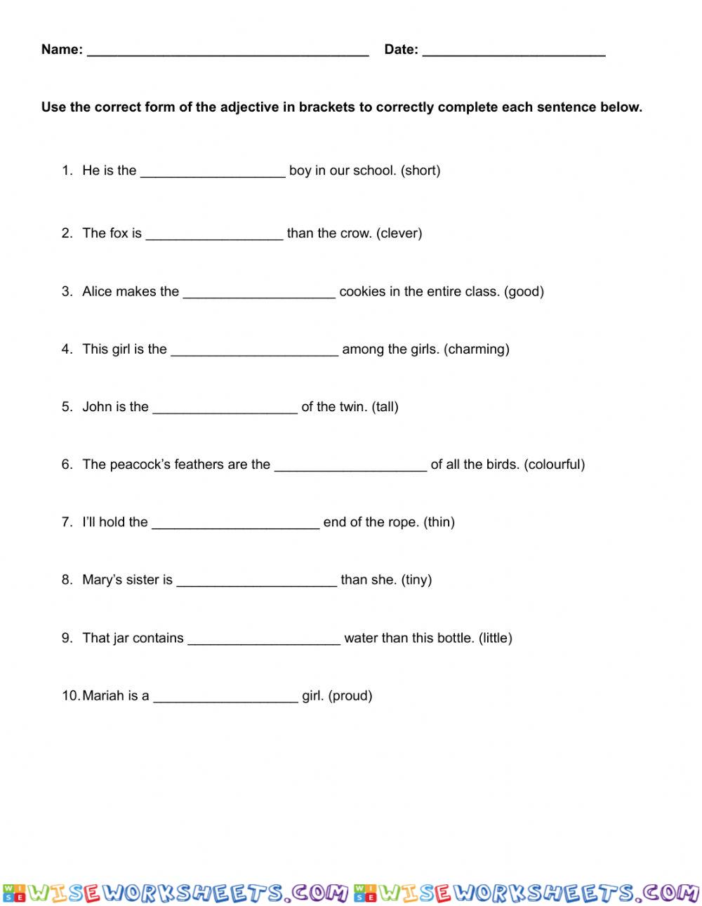 Comparing Adjectives