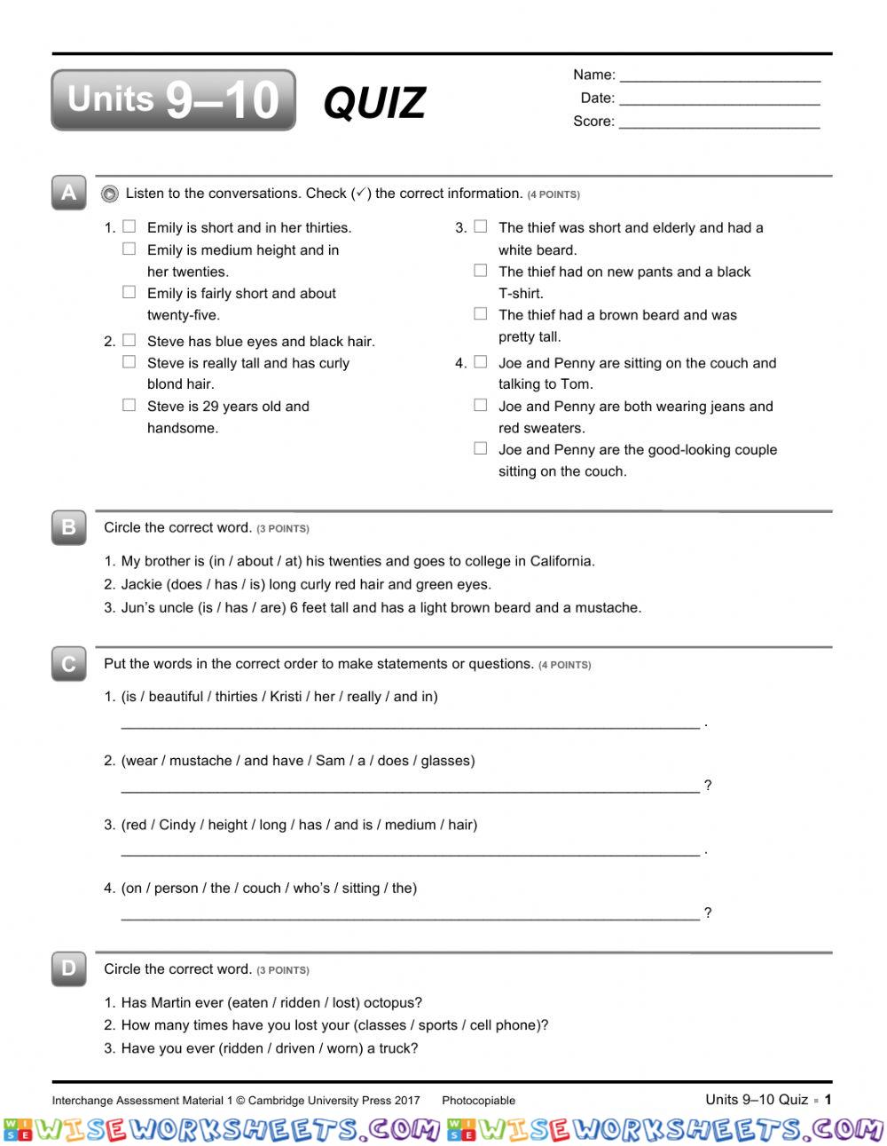 Unit 9-10 test