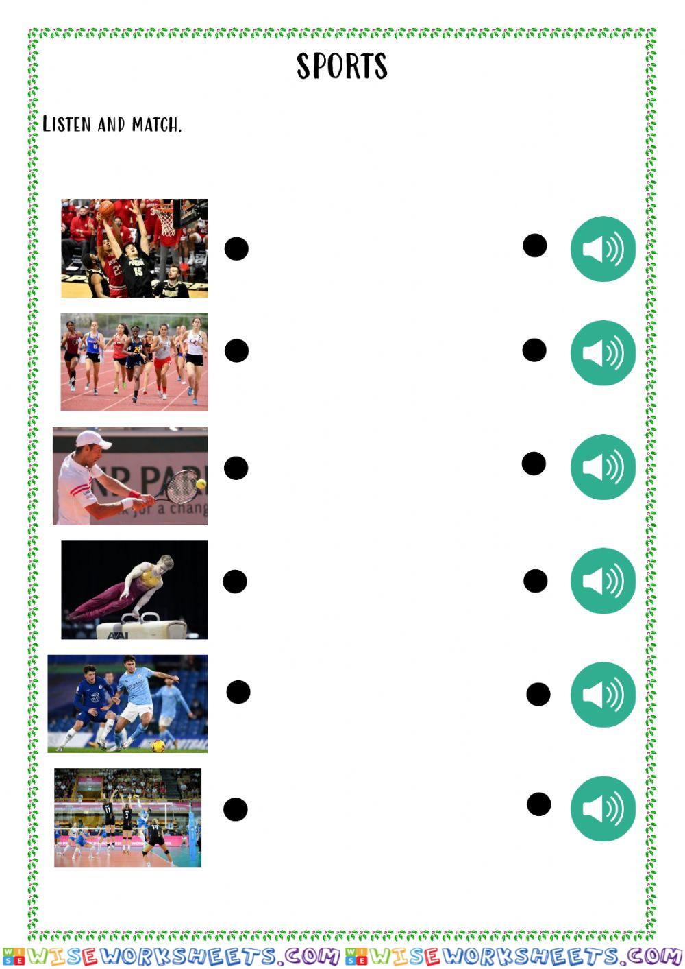 Sports - listen and match