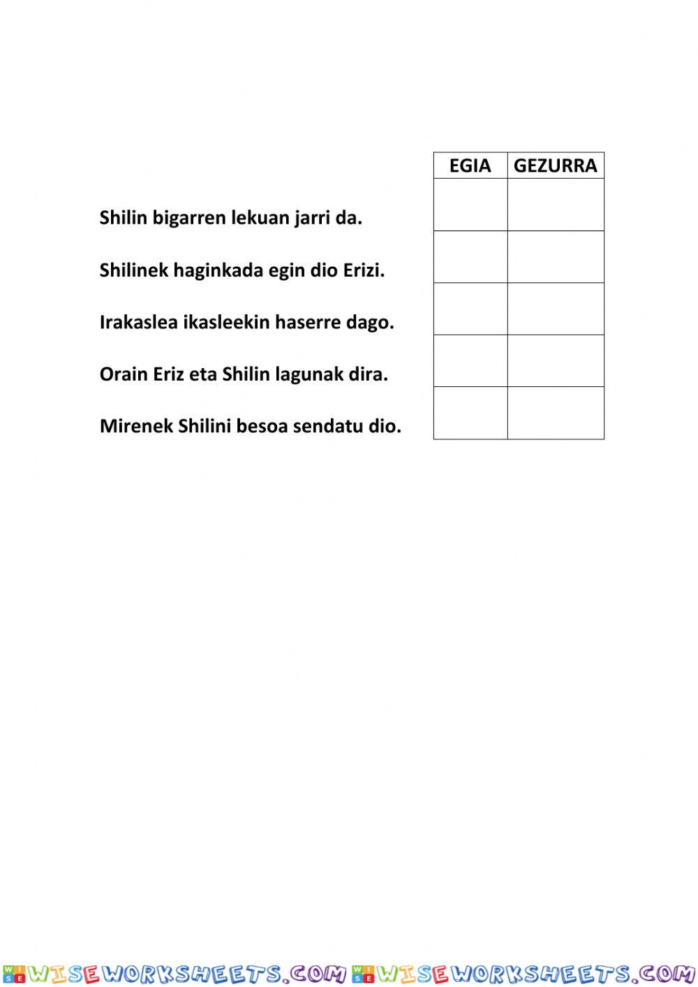 worksheet