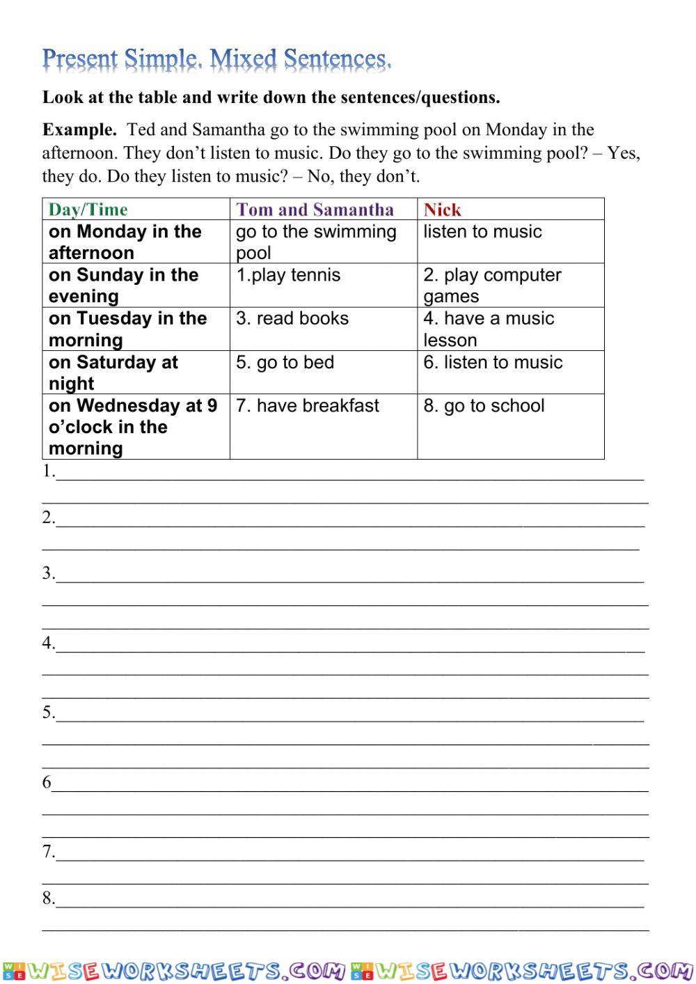Present Simple Questions
